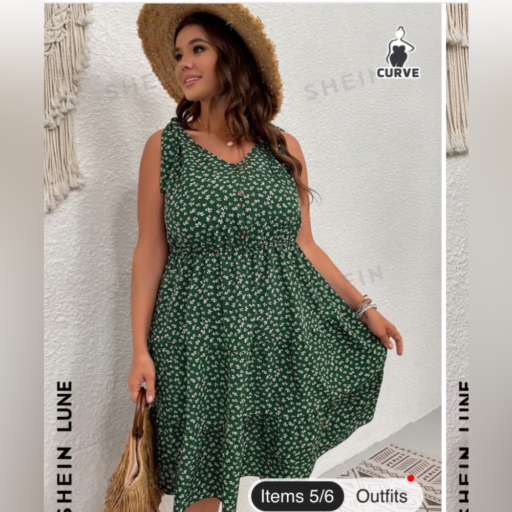 Green summer dress XXL